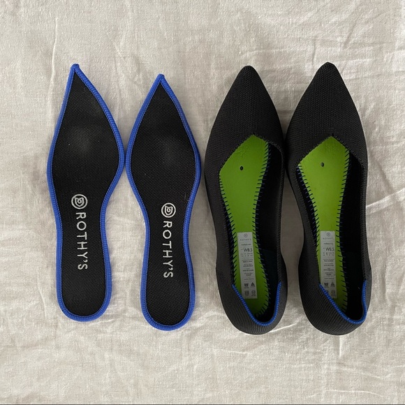 Rothy’s The Point Flat in Classic Black Solid Size 8.5 - Picture 3 of 16